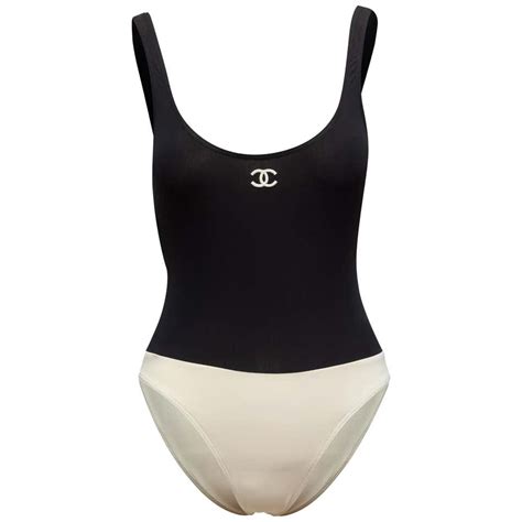 chanel one piece swim|chanel black and white swimsuit.